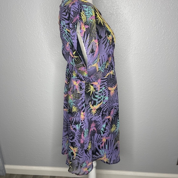 Frock and Frill Purple multi color bird swim cover‎ -up Size 12 - Picture 4 of 11
